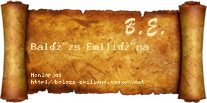Balázs Emiliána névjegykártya